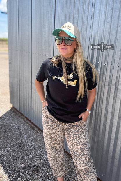 Leopard Spur Tee - Black