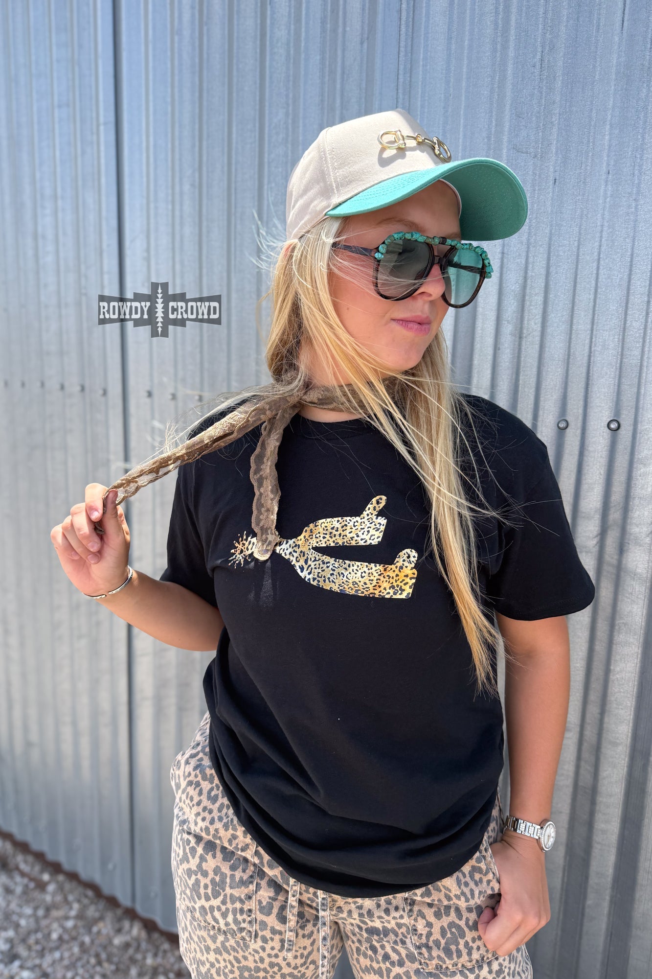 Leopard Spur Tee - Black
