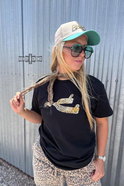 Leopard Spur Tee - Black