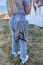 Load image into Gallery viewer, SMALL Black Checkered Out Wild Rag/ Scarf
