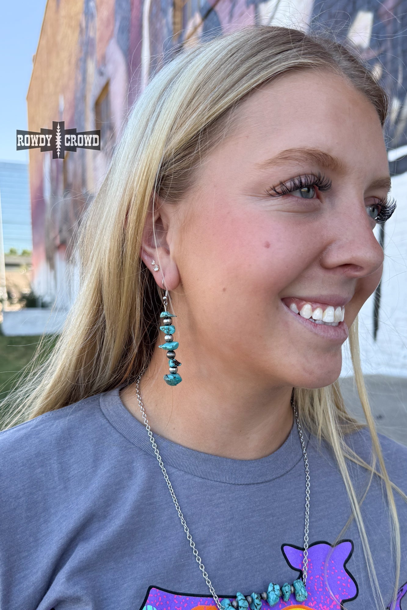 Rock Em Earrings | Western Turquoise Stone Cowgirl Dangle Earrings