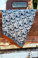 Load image into Gallery viewer, Small Prophets &amp; Outlaws Wild Rag | Western Cowgirl Navy Paisley Mini Scarf
