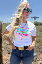 Load image into Gallery viewer, WHITE- Neon Boot Stitch Tee
