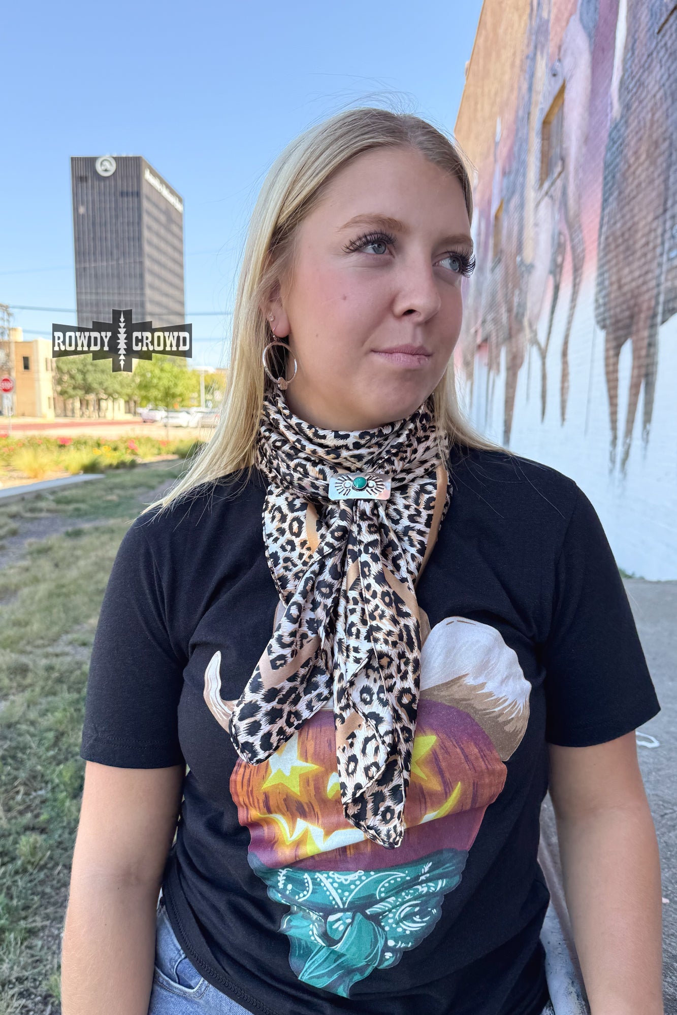 Liberty Leopard Wild Rag | Western Leopard Print Cowgirl Scarf