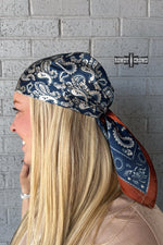 Load image into Gallery viewer, Small Prophets &amp; Outlaws Wild Rag | Western Cowgirl Navy Paisley Mini Scarf
