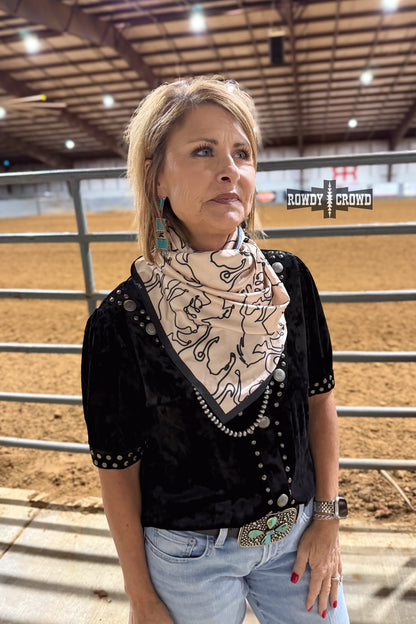 Mustang Magic Wild Rag | Western Horse Print Cowgirl Scarf