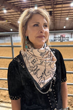 Load image into Gallery viewer, Mustang Magic Wild Rag | Western Horse Print Cowgirl Scarf
