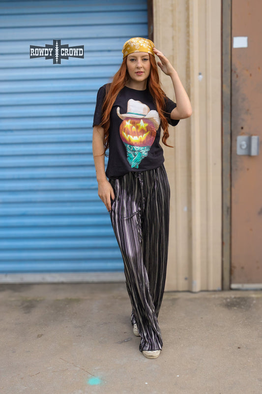 Ruffled Cup Pants | Western Cowgirl Shiny Ruffled Wide Leg Pants