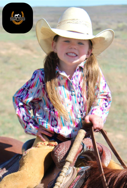 Chisolm Trails Pearl Snap | Western Kids Girls Colorful Button-Up Pearl Snap