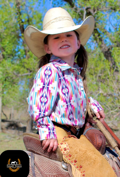 Chisolm Trails Pearl Snap | Western Kids Girls Colorful Button-Up Pearl Snap
