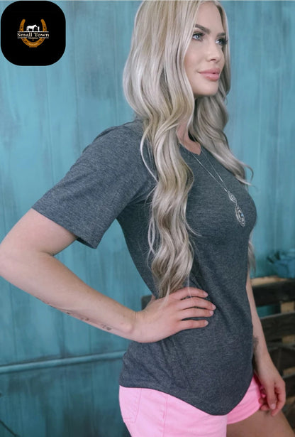 Simple Sterling Tee - Dark Heather Grey
