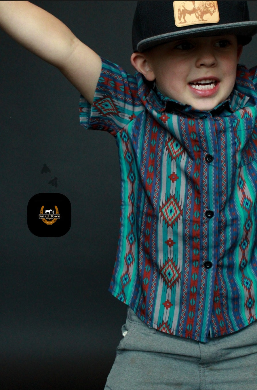 The Mav Moves | Western Kids Patriotic Button-Up Shirt Boys & Girls