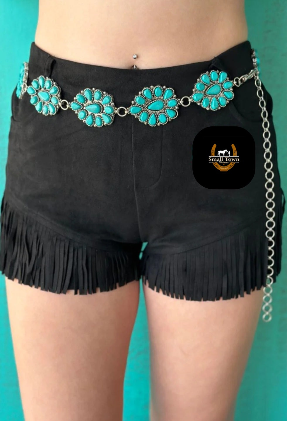 Blue Skies Concho Belt | Western Cowgirl Turquoise Concho Belt Adjustable