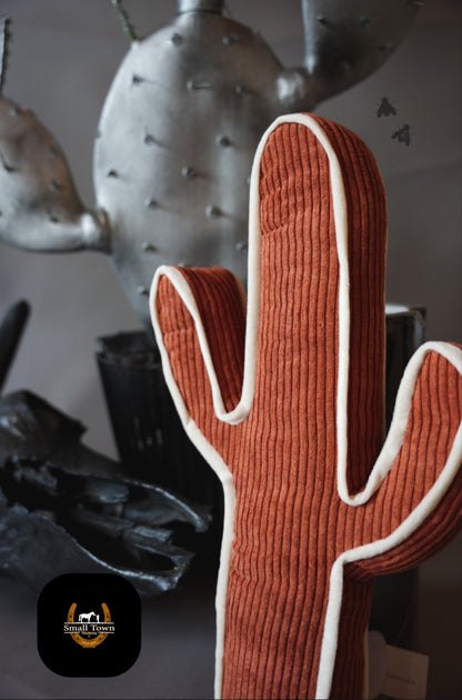 Kick A Cactus Pillow | Western Cowgirl Cactus Corduroy Decorative Pillow