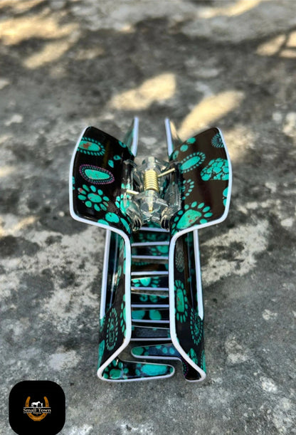 Forever In Turquoise Hair Clip | Western Cowgirl Turquoise Squash Blossom Hair Clip