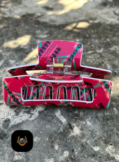 Blushin' Babe Hair Clip | Western Cowgirl Pink Turquoise Hair Clip
