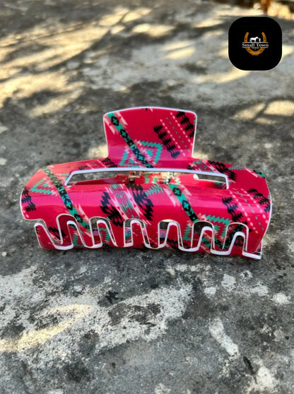 Blushin' Babe Hair Clip | Western Cowgirl Pink Turquoise Hair Clip