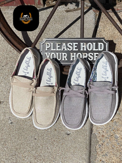 Holly Slip-Ons | Western Cowgirl Woven Canvas Slip-On Shoes