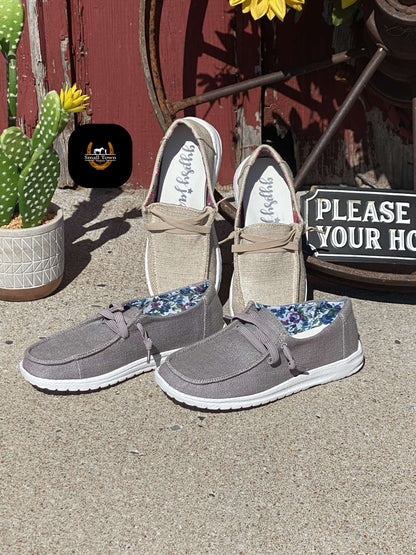 Holly Slip-Ons | Western Cowgirl Woven Canvas Slip-On Shoes