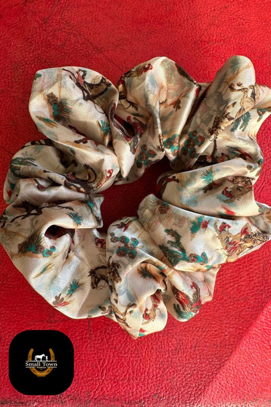 Giddy Up Go Scrunchie | Western Cowgirl Cactus Cowboy Scrunchie