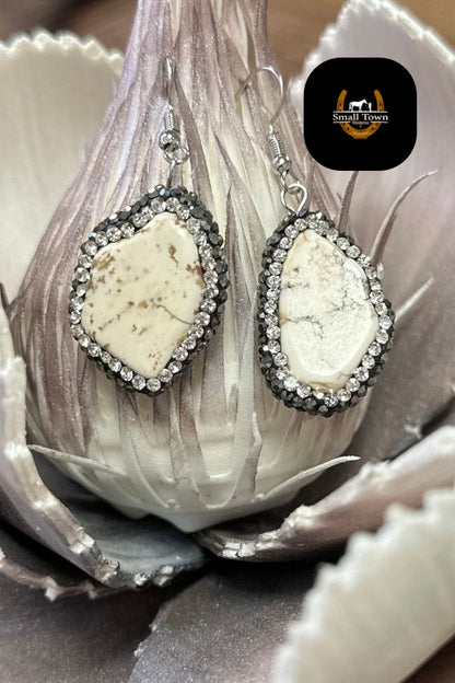 Round Rock Earrings - White