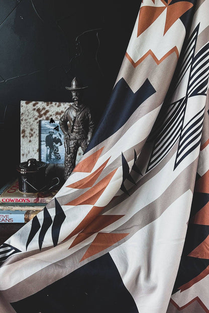 Santa Fe Dust Blanket | Western Aztec Plush Reversible Throw Blanket