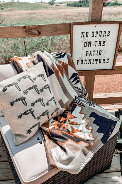 Santa Fe Dust Blanket | Western Aztec Plush Reversible Throw Blanket