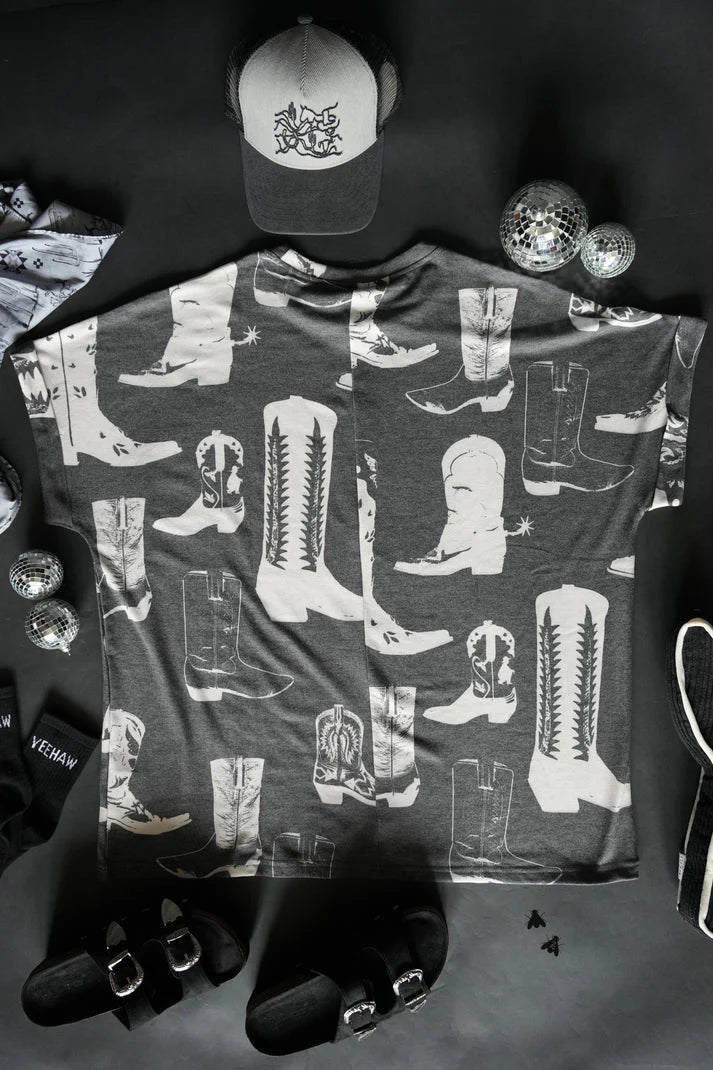 Scootin Boogie Oversized Tee | Western Cowgirl Oversized Graphic Tee