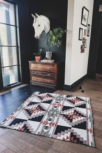 Santa Fe Dust Blanket | Western Aztec Plush Reversible Throw Blanket