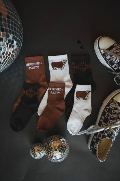 Sock Em Silly - Hereford | Western Cowgirl Crew Socks 3-Pack