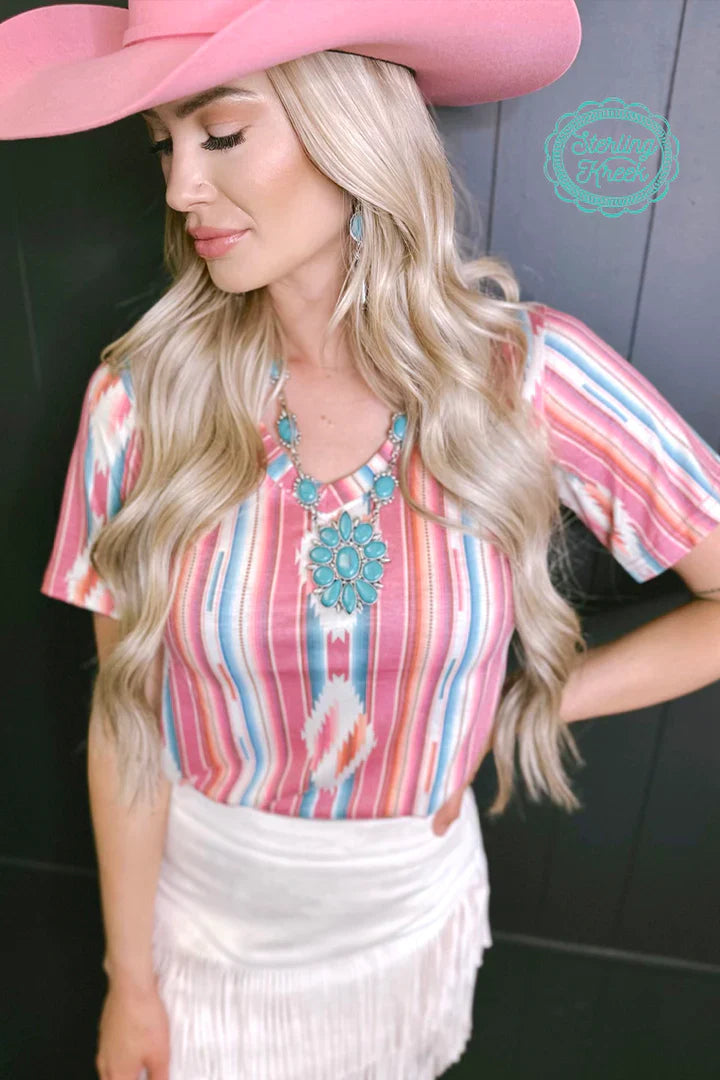 Frio River Top | Western Serape Aztec Cowgirl V-Neck Top