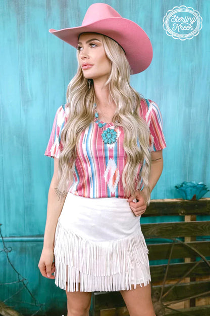 Frio River Top | Western Serape Aztec Cowgirl V-Neck Top