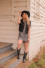 Load image into Gallery viewer, Cosmic Cowtown Dress | Western Print Cowgirl Mesh T-Shirt Dress
