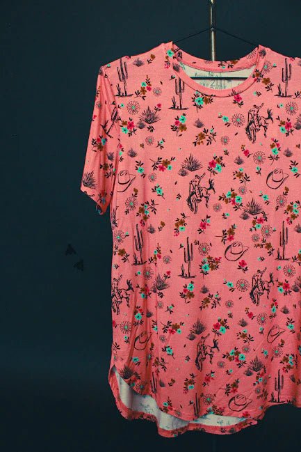 Made Ya Buck Top | Western Floral Cowgirl Short Sleeve Top