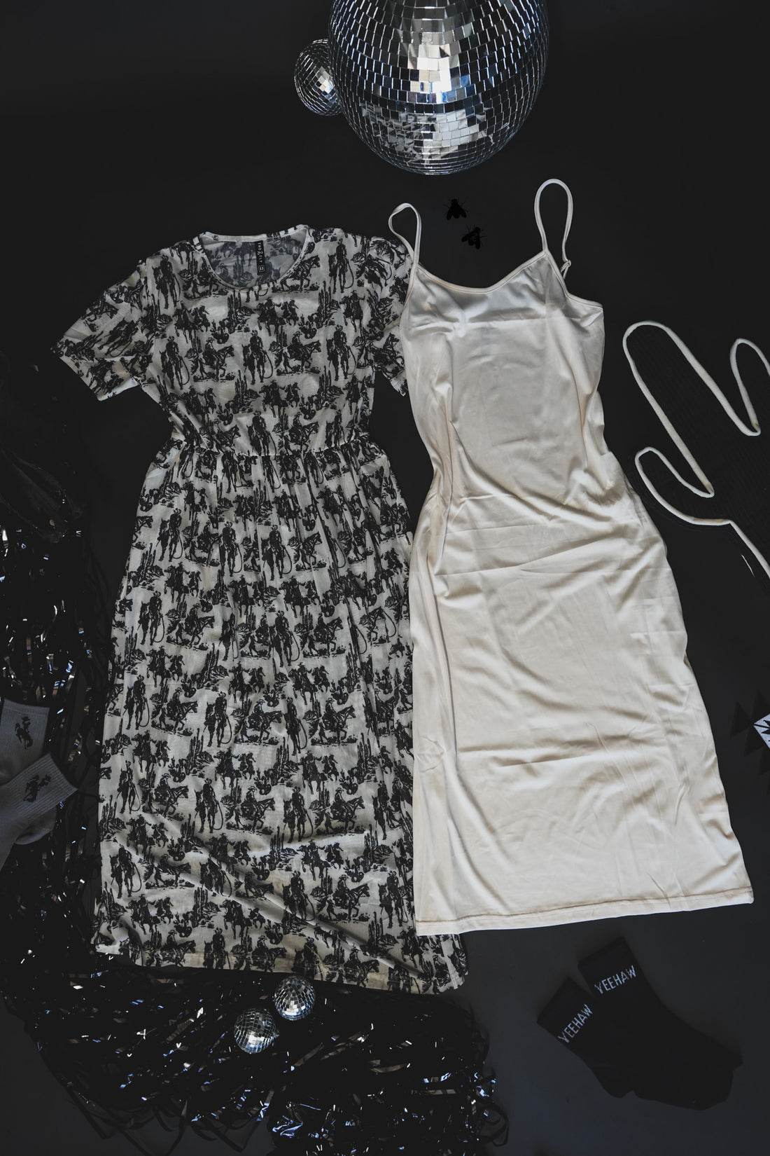 Wanderer Dress | Western Cowboy Print Cowgirl Mesh Maxi Dress