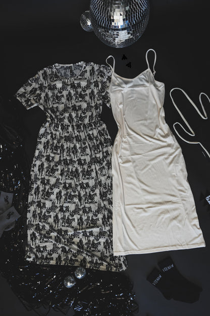 Wanderer Dress | Western Cowboy Print Cowgirl Mesh Maxi Dress