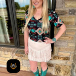 Load image into Gallery viewer, Fort Worth Fringe Skirt - Cream | Western Cowgirl Fringe Mini Skirt
