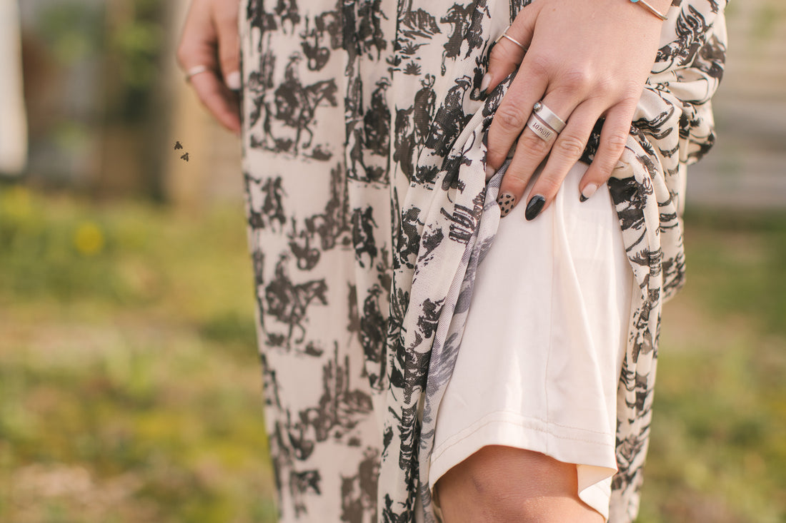 Wanderer Dress | Western Cowboy Print Cowgirl Mesh Maxi Dress