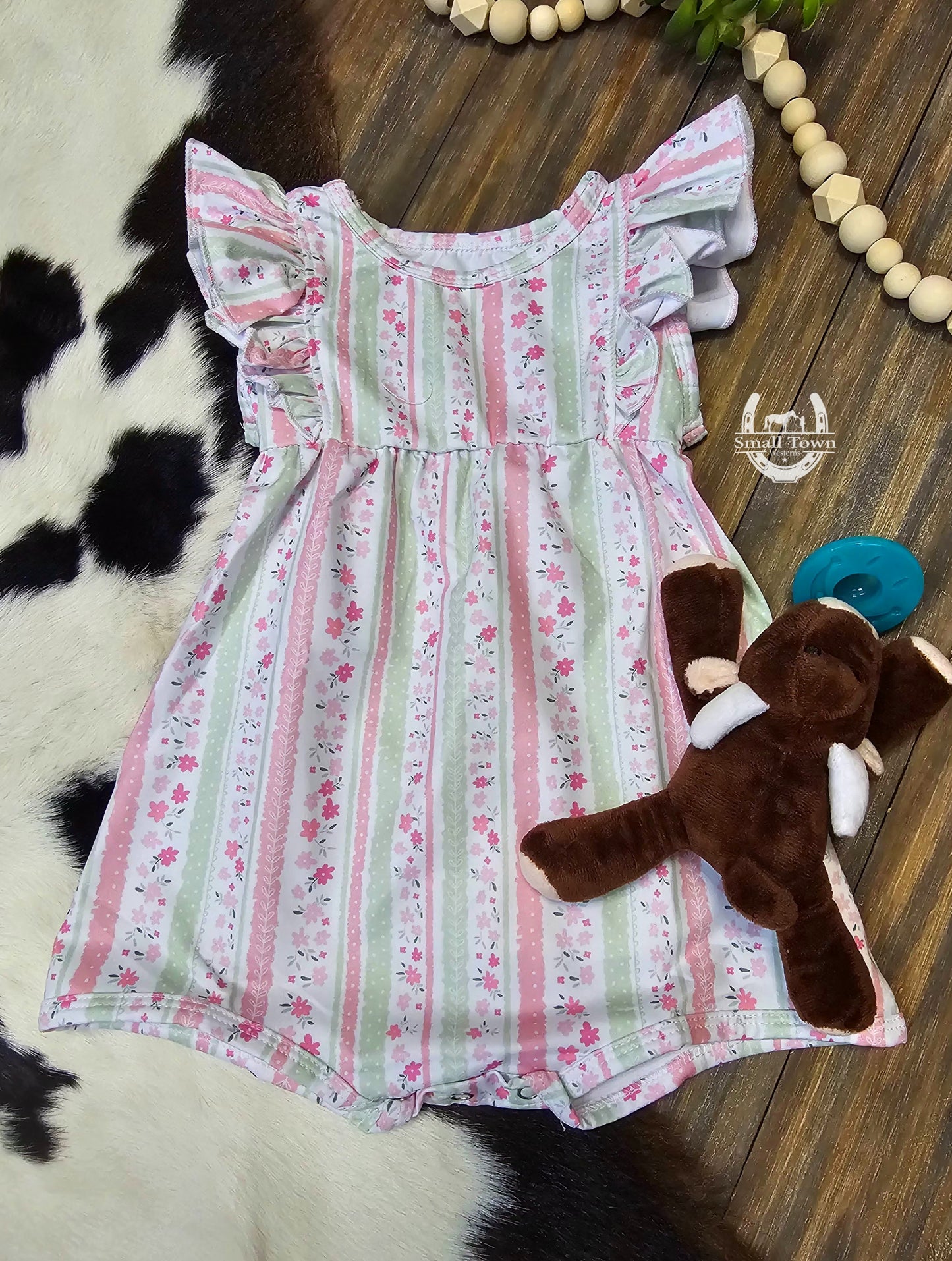 Rowdy Romper / Girls Adorable Western Print