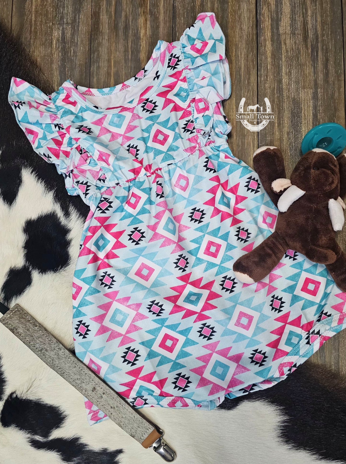 Rowdy Romper / Girls Adorable Western Print