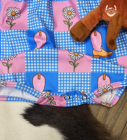 Rowdy Romper / Girls Adorable Western Print