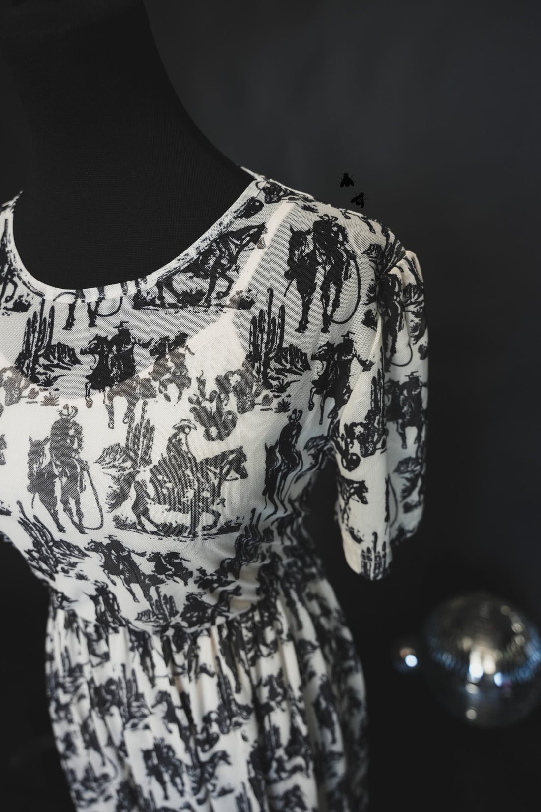 Wanderer Dress | Western Cowboy Print Cowgirl Mesh Maxi Dress