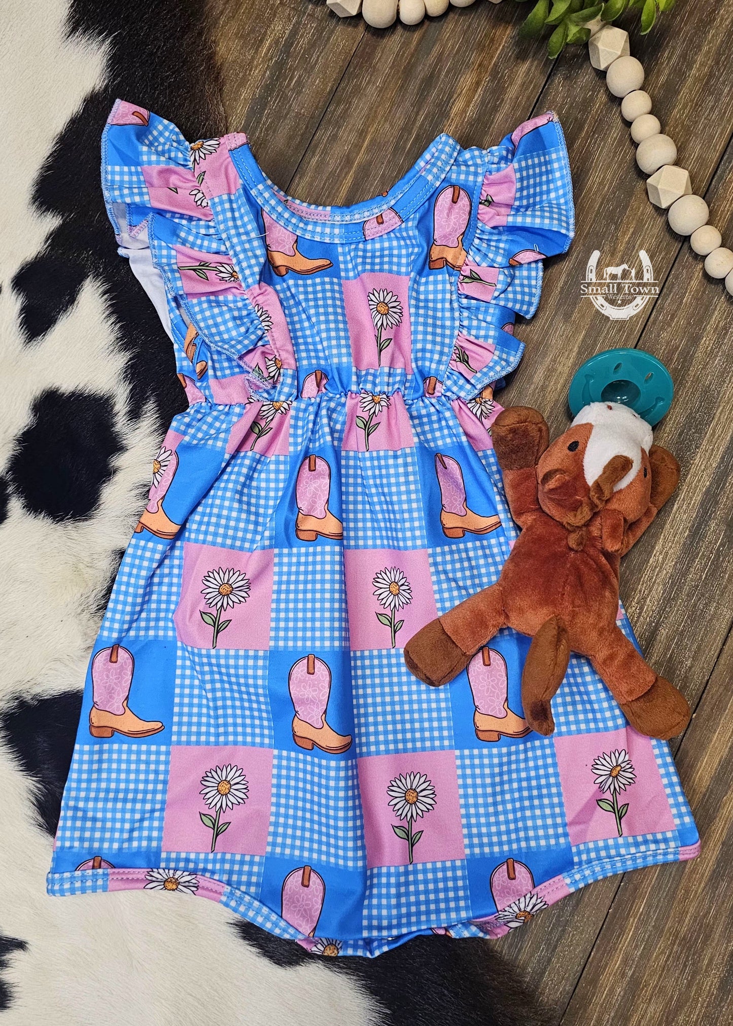 Rowdy Romper / Girls Adorable Western Print