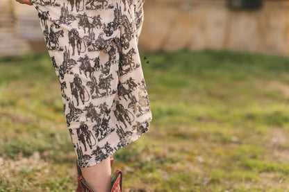 Wanderer Dress | Western Cowboy Print Cowgirl Mesh Maxi Dress