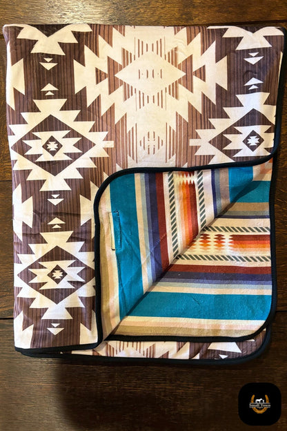 Serape In Scottsdale Blanket | Western Serape Aztec Reversible Throw Blanket
