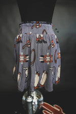 Load image into Gallery viewer, Spur 'Em Silly Skort | Western Wrangler Print Cowgirl Flowy Skort
