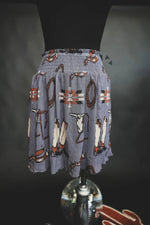 Load image into Gallery viewer, Spur 'Em Silly Skort | Western Wrangler Print Cowgirl Flowy Skort
