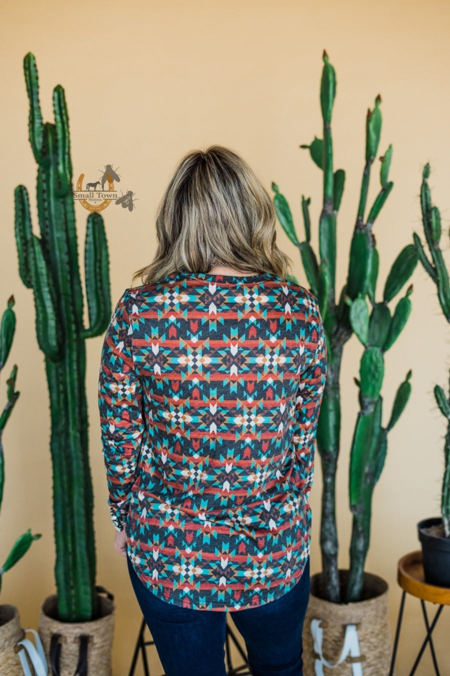 Sante Fe Mood Top | Western Aztec Cowgirl Long Sleeve Top