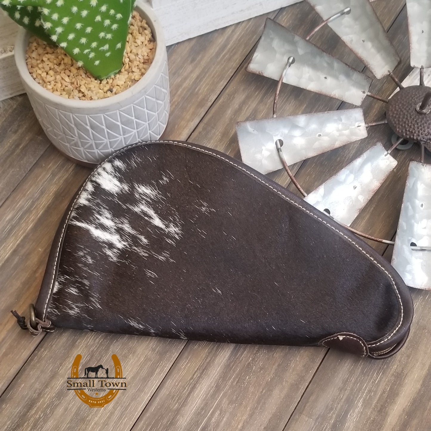 Cowhide Gun Case | Western Cotton Cowhide Pistol Case