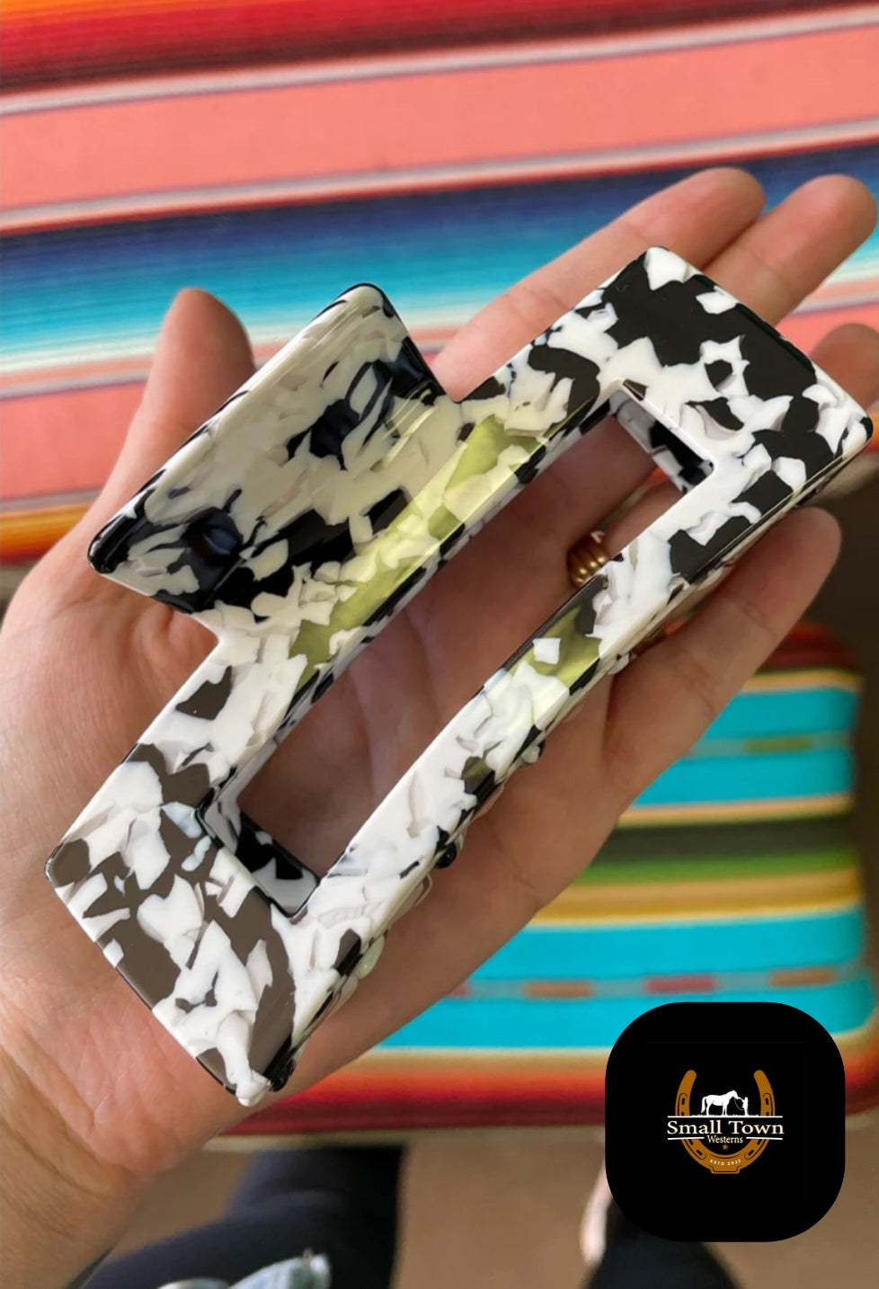 Dixie Hair Clip | Western Cowgirl Black & White Hair Clip